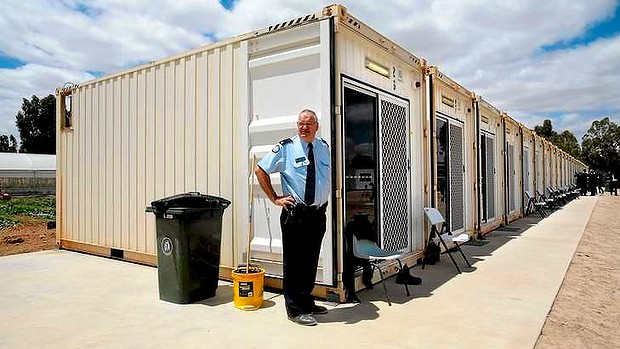 Australia prisoners in shipping containers
