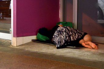 Homeless Australian woman