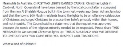 Christmas Lights Banned