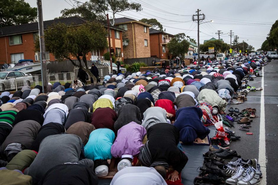 Muslims takeover Lakemba for Islamic ritual