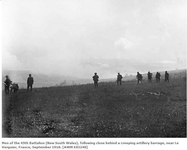 Australian (NSW) 45th Battalion at Le Verguier Sept 1918