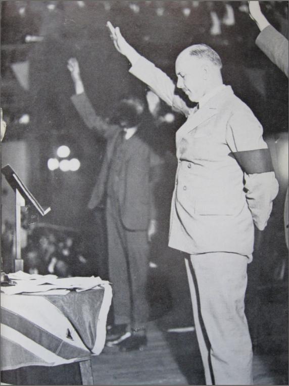 Eric Campbell leads a New Guard rally in 1932