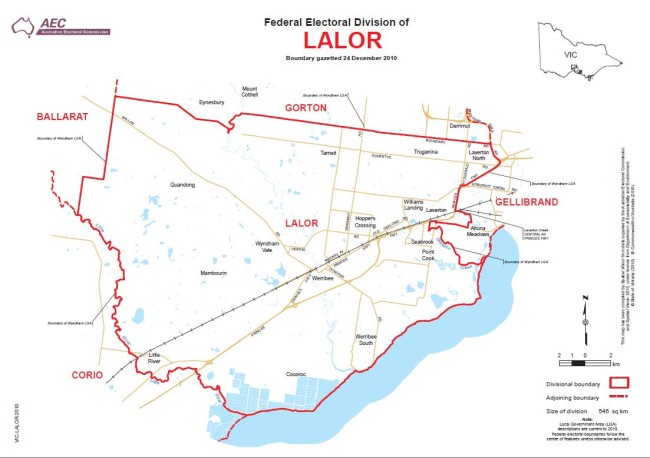Seat of Lalor AEC Map